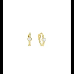 Lauren P. - Orecchini mini cerchio con pietra