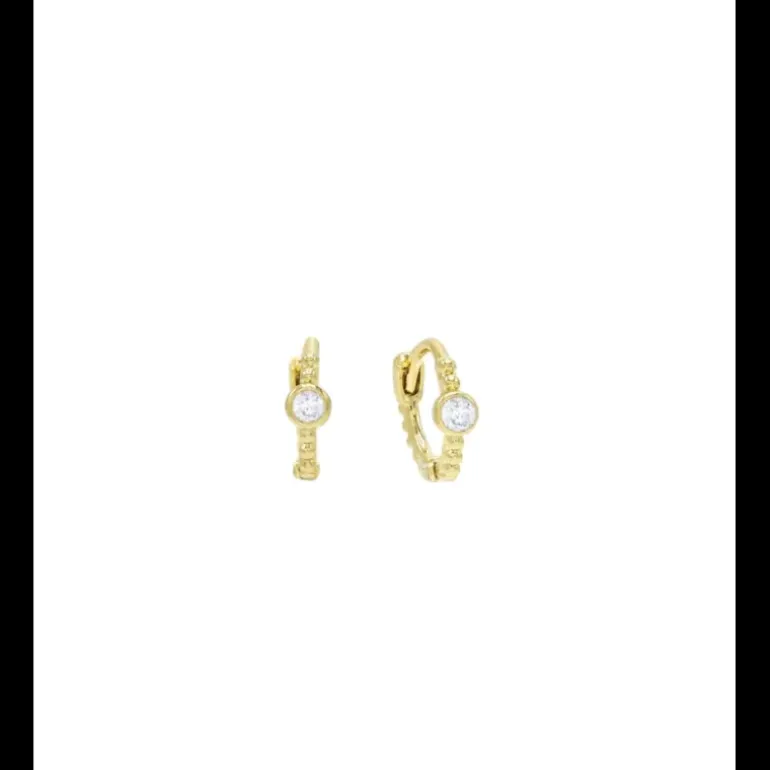 Lauren P. - Orecchini mini cerchio con pietra