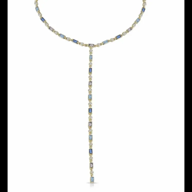 LAUREN P. CHOKER BAGUETTE BLU ZAFFIRO