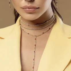 LAUREN P. CHOKER BAGUETTE BLU ZAFFIRO