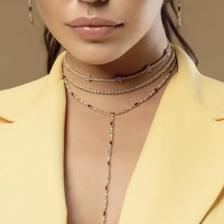 LAUREN P. CHOKER BAGUETTE BLU ZAFFIRO