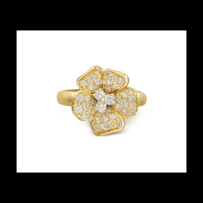 LEOPIZZO - Anello Flora oro giallo