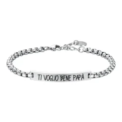Luca Barra - BRACCIALE UOMO IN ACCIAIO TI VOGLIO BENE PAPA'