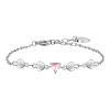 Luca Barra - BRACCIALE DONNA IN ACCIAIO CON CUORI E ZIRCONE ROSA