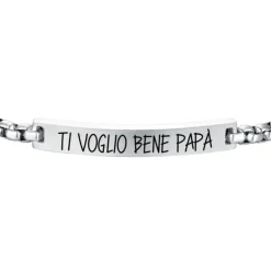 Luca Barra - BRACCIALE UOMO IN ACCIAIO TI VOGLIO BENE PAPA'