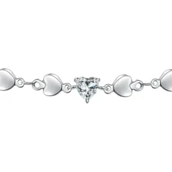 Luca Barra - BRACCIALE DONNA IN ACCIAIO CON CUORI E ZIRCONI BIANCHI