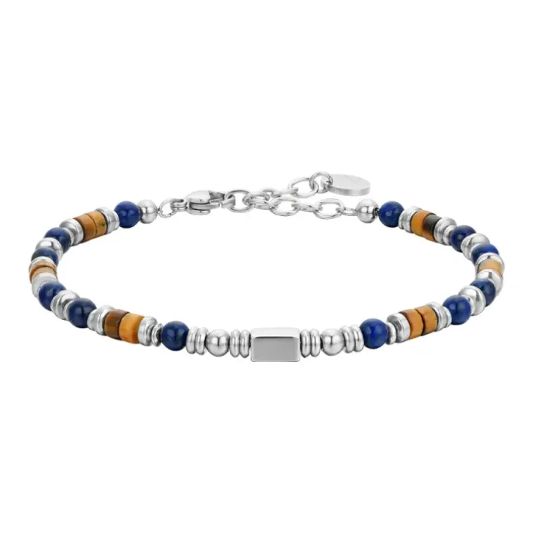 Luca Barra - BRACCIALE UOMO IN ACCIAIO CON PIETRA LAPIS