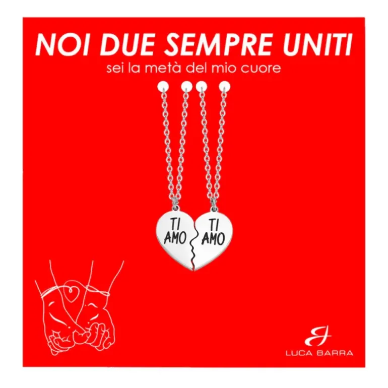 LUCA BARRA - COLLANA COPPIA IN ACCIAIO TI AMO