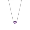 Luca Barra - COLLANA DONNA IN ACCIAIO CON CUORE CRISTALLO VIOLA