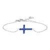 Luca Barra - BRACCIALE DONNA IN ACCIAIO CON CROCE E ZIRCONI BLU