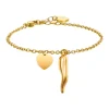 Luca Barra - BRACCIALE DONNA IN ACCIAIO E IP GOLD CON CORNO E CUORE