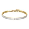 Luca Barra - BRACCIALE TENNIS DONNA IN ACCIAIO CON CRISTALLI BAGUETTE BIANCHI