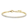 Luca Barra - BRACCIALE TENNIS DONNA IN ACCIAIO IP GOLD CON CRISTALLI BIANCHI