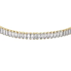 Luca Barra - BRACCIALE TENNIS DONNA IN ACCIAIO CON CRISTALLI BAGUETTE BIANCHI