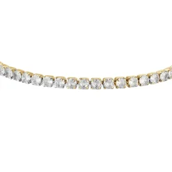 Luca Barra - BRACCIALE TENNIS DONNA IN ACCIAIO IP GOLD CON CRISTALLI BIANCHI