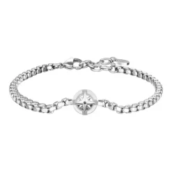 Luca Barra - BRACCIALE UOMO IN ACCIAIO CON ROSA DEI VENTI