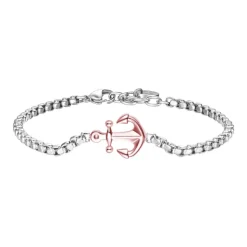 Luca Barra - BRACCIALE UOMO IN ACCIAIO IP ROSE CON ANCORA