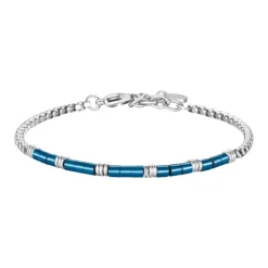 Luca Barra - BRACCIALE UOMO IN ACCIAIO CON ELEMENTI IN ACCIAIO IP BLU