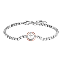 Luca Barra - BRACCIALE UOMO IN ACCIAIO ROSA GOLD CON ANCORA