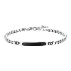Luca Barra - BRACCIALE UOMO IN ACCIAIO PIASTRA IP BLACK