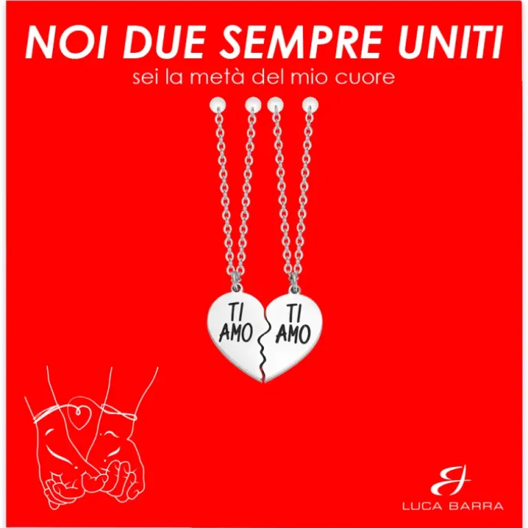 Luca Barra - COLLANA COPPIA IN ACCIAIO TI AMO