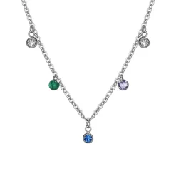 Luca Barra - COLLANA DONNA IN ACCIAIO CRISTALLI MULTICOLOR