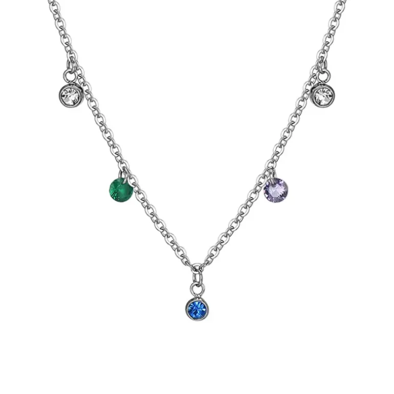 Luca Barra - COLLANA DONNA IN ACCIAIO CRISTALLI MULTICOLOR