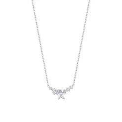 Luca Barra - COLLANA DONNA IN ACCIAIO CON STELLA E CRISTALLI BIANCHI