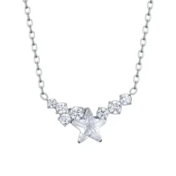 Luca Barra - COLLANA DONNA IN ACCIAIO CON STELLA E CRISTALLI BIANCHI