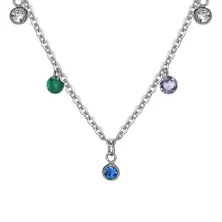 Luca Barra - COLLANA DONNA IN ACCIAIO CRISTALLI MULTICOLOR
