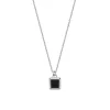 Luca Barra - COLLANA UOMO IN ACCIAIO PIASTRA CON SMALTO NERO