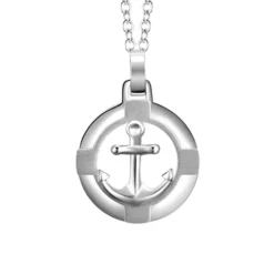 Luca Barra - COLLANA UOMO IN ACCIAIO CON ANCORA