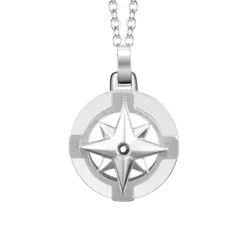 Luca Barra - COLLANA UOMO IN ACCIAIO E ROSA DEI VENTI