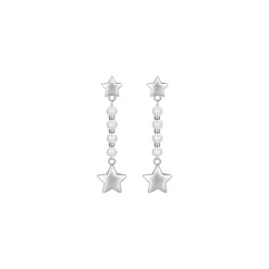 LUCA BARRA - ORECCHINI DONNA IN ACCIAIO E PERLE BIANCHE CON STELLA
