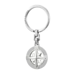 Luca Barra - PORTACHIAVI UOMO IN ACCIAIO CON ROSA DEI VENTI