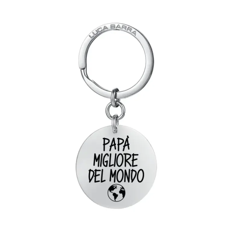 Luca Barra - PORTACHIAVI UOMO IN ACCIAIO PAPA' MIGLIORE AL MONDO