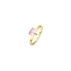 Luca Barra - ANELLO DONNA IN ACCIAIO E IP GOLD CON CUORE CRISTALLO ROSA