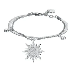 Luca Barra - Bracciale con sole con cristalli bianchi