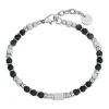 Luca Barra - Bracciale con pietre agata nere