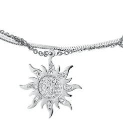 Luca Barra - Bracciale con sole con cristalli bianchi