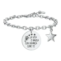 Luca Barra - BRACCIALE DONNA IN ACCIAIO LA VITA E' MAGICA