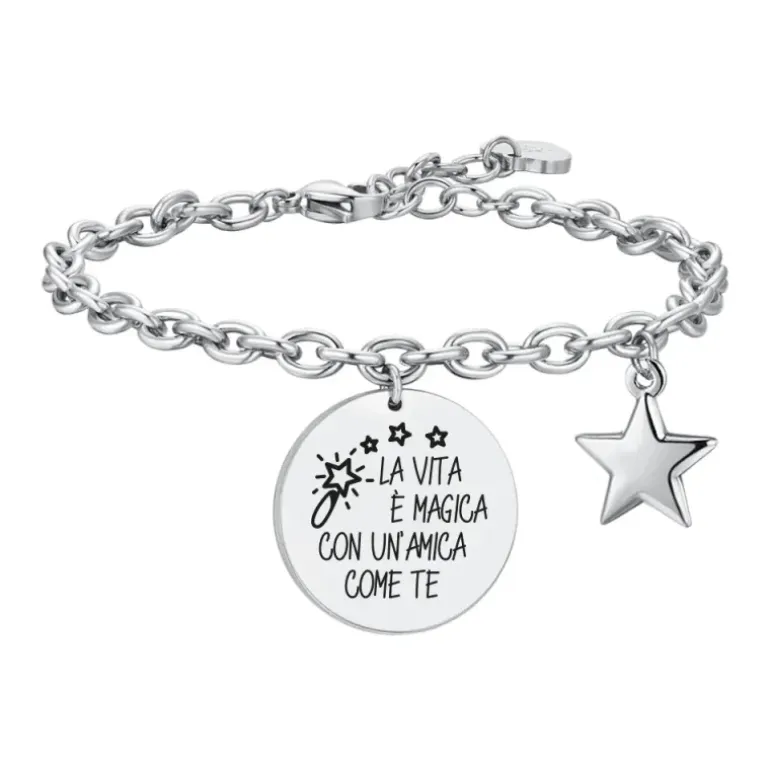 Luca Barra - BRACCIALE DONNA IN ACCIAIO LA VITA E' MAGICA