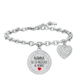 Luca Barra - BRACCIALE DONNA IN ACCIAIO MAMMA SEI LA MIGLIORE AL MONDO