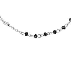 Luca Barra - BRACCIALE DONNA ROSARIO IN ACCIAIO CON CRISTALLI NERI