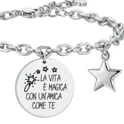 Luca Barra - BRACCIALE DONNA IN ACCIAIO LA VITA E' MAGICA