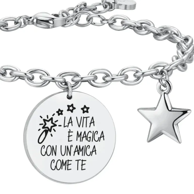 Luca Barra - BRACCIALE DONNA IN ACCIAIO LA VITA E' MAGICA