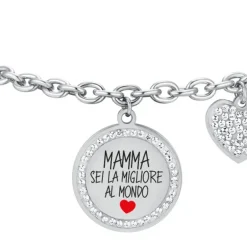 Luca Barra - BRACCIALE DONNA IN ACCIAIO MAMMA SEI LA MIGLIORE AL MONDO