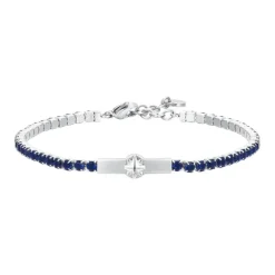 Luca Barra - BRACCIALE TENNIS UOMO ROSA DEI VENTI E ZIRCONI BLU