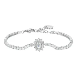 Luca Barra - BRACCIALE TENNIS DONNA IN ACCIAIO CRISTALLI E ZIRCONE BIANCO