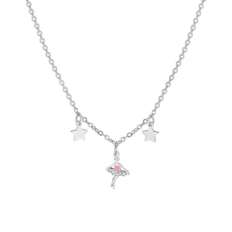 LUCA BARRA - COLLANA BAMBINA IN ACCIAIO CON BALLERINA